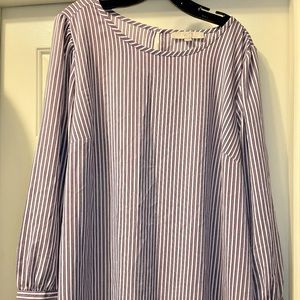 LOFT striped tunic length dress shirt
